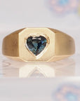 HD 111 | Heart Sapphire Cut Corner Pinky Ring