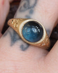GR407 | 9mm Blue Tourmaline Galileo Ring