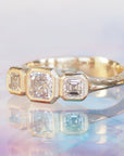 GR423 | Trio Diamond Asscher Celestial Ring
