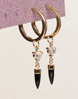 HD 112 | Unicorn Dangle PAIR | Onyx | Rosecut Diamond