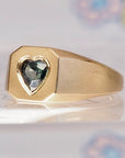 HD 111 | Heart Sapphire Cut Corner Pinky Ring