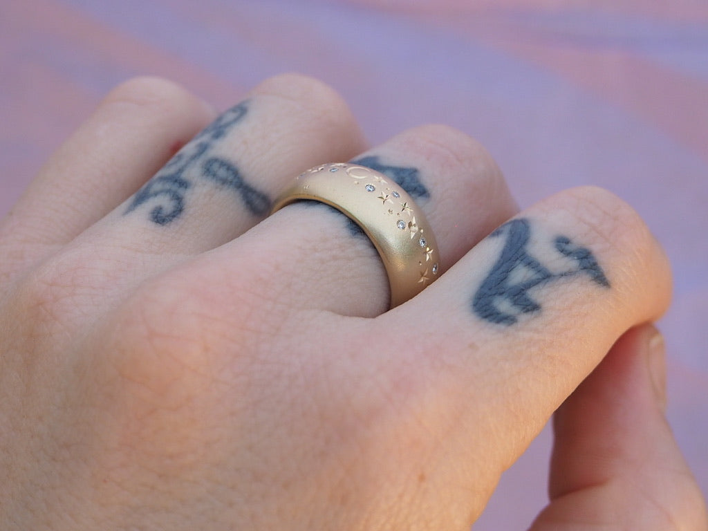9mm Half Round Celestial Band