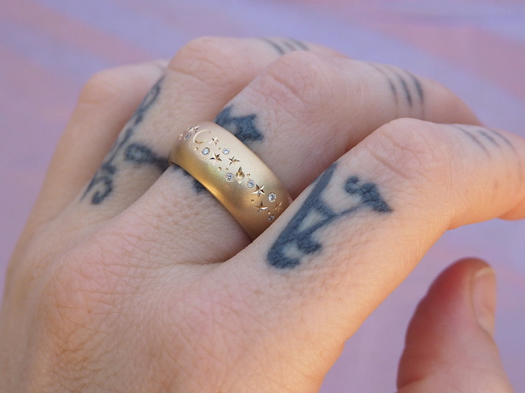 9mm Half Round Celestial Band