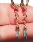HD 122 | Unicorn Dangle PAIR | Emerald | Ruby | Pink Sapphire