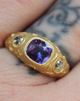 GR421 | Trio Bombe Ring- Purple Sapphire