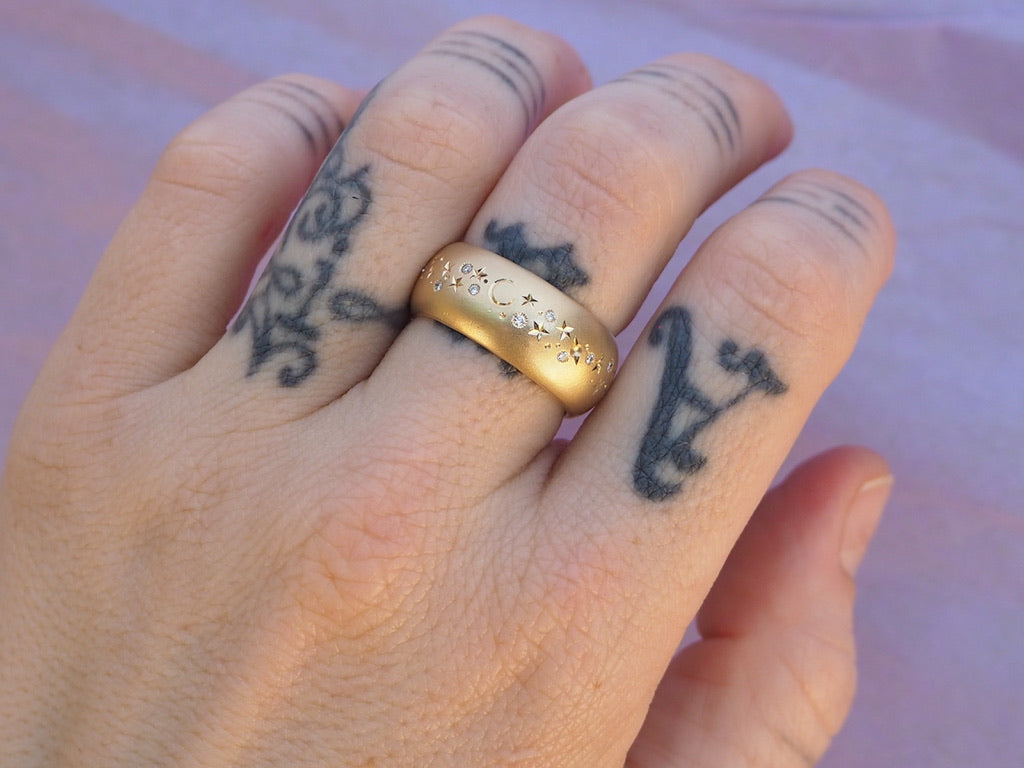 9mm Half Round Celestial Band