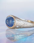 GR408 | Icey Blue Sapphire Cabochon Galileo Ring