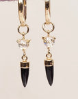 HD 112 | Unicorn Dangle PAIR | Onyx | Rosecut Diamond