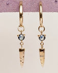 HD 114 | Unicorn Dangle PAIR | Montana Agate | Bi-Color Rosecut Sapphire
