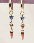 HD 115 | Unicorn Dangle PAIR | Pink Tourmaline | Sapphire | Red Diamond