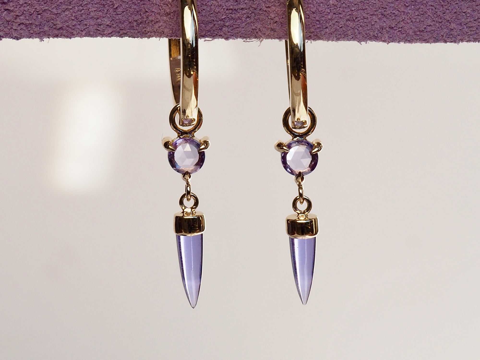 HD 118 | Unicorn Dangle PAIR | Iolite | Rosecut Tanzanite