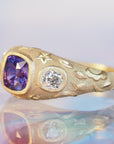 GR421 | Trio Bombe Ring- Purple Sapphire