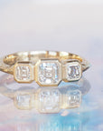 GR423 | Trio Diamond Asscher Celestial Ring