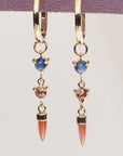 HD 115 | Unicorn Dangle PAIR | Pink Tourmaline | Sapphire | Red Diamond