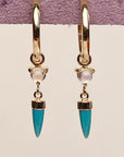 HD 120 | Unicorn Dangle PAIR | Kingman Turquoise | Moonstone
