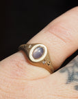 GR415 | N/S Oval Star Sapphire Galileo Pinky Ring
