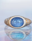 GR408 | Icey Blue Sapphire Cabochon Galileo Ring