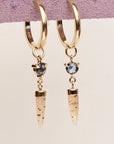 HD 114 | Unicorn Dangle PAIR | Montana Agate | Bi-Color Rosecut Sapphire