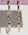 HD 114 | Unicorn Dangle PAIR | Montana Agate | Bi-Color Rosecut Sapphire