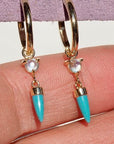 HD 120 | Unicorn Dangle PAIR | Kingman Turquoise | Moonstone