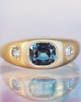 GR420 | Trio Bombe Ring- Teal Sapphire