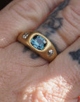 GR420 | Trio Bombe Ring- Teal Sapphire