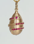Large Ruby Cosmic Snake Egg Pendant