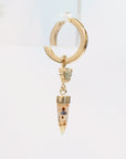 SS232 | Unicorn Horn Dangle | Grey Diamond | Montana Agate