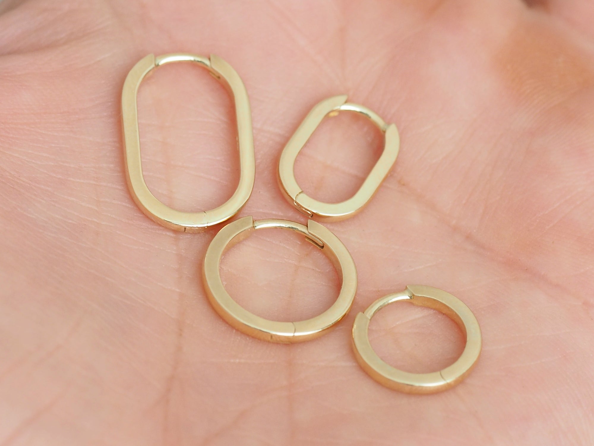 Oval Clicker Hoop Huggie