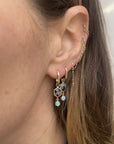 SS238 | Tuquoise Hex & Diamond Earring Dangles on Small Oval Clicker