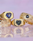 SS224 | Heart Band | blue sapphire | size 8.5