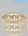 SS212 | Marquis Signet Ring | Moonstone & Diamond | size 7