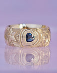 SS224 | Heart Band | blue sapphire | size 8.5