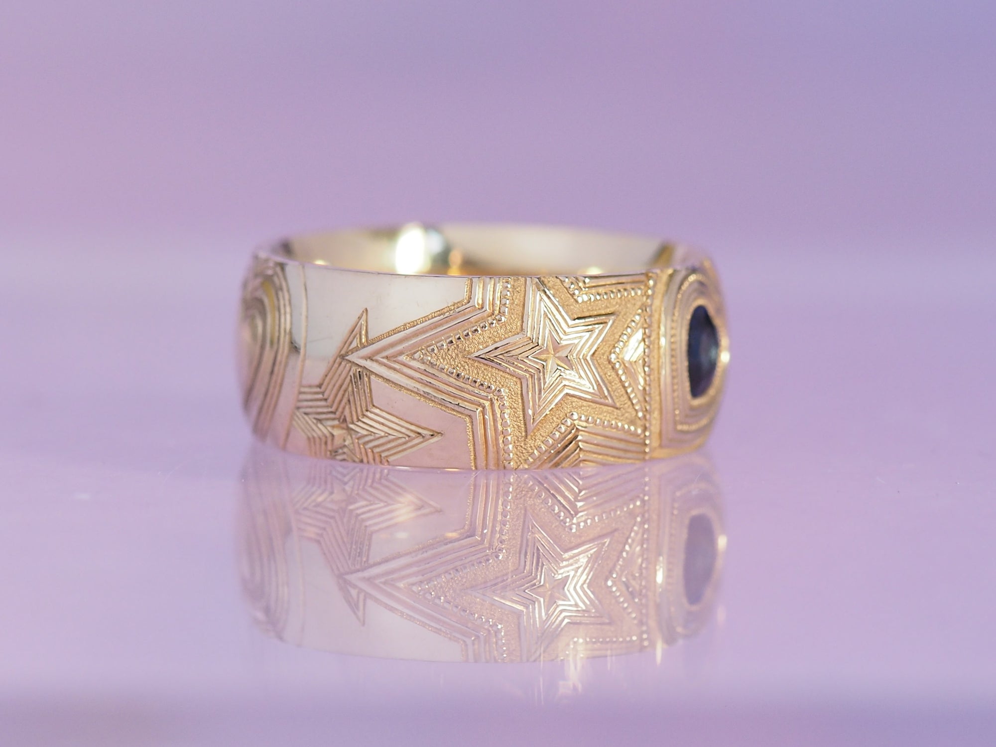 SS224 | Heart Band | blue sapphire | size 8.5