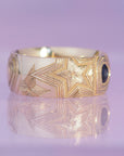 SS224 | Heart Band | blue sapphire | size 8.5