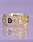SS224 | Heart Band | blue sapphire | size 8.5