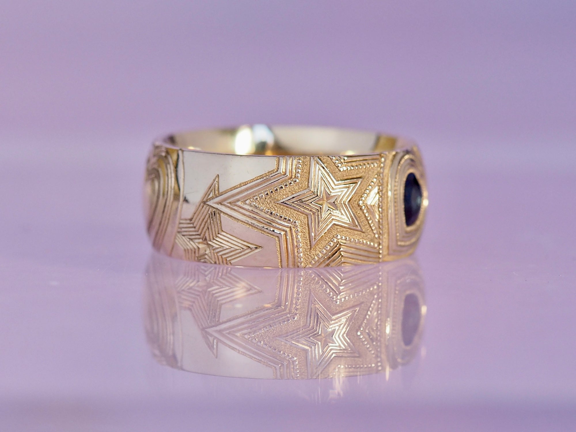 SS224 | Heart Band | blue sapphire | size 8.5