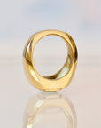SS229 | Cut Corner Signet Ring | Emerald | size 3.75