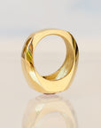 SS228 | Cut Corner Signet Ring | Mahenge Garnet | size 3.5
