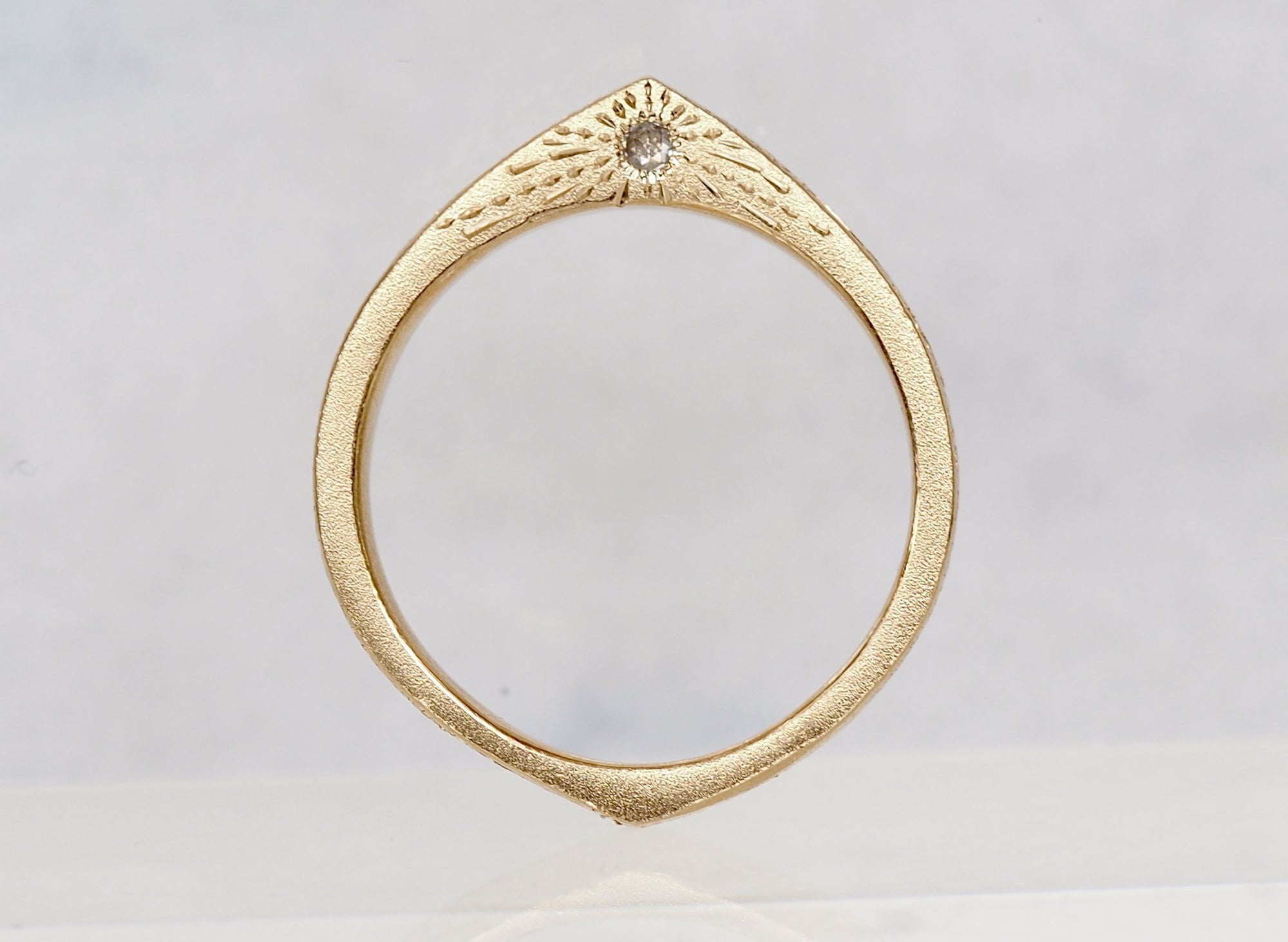 Rosecut Diamond | Engraved Slice Ring
