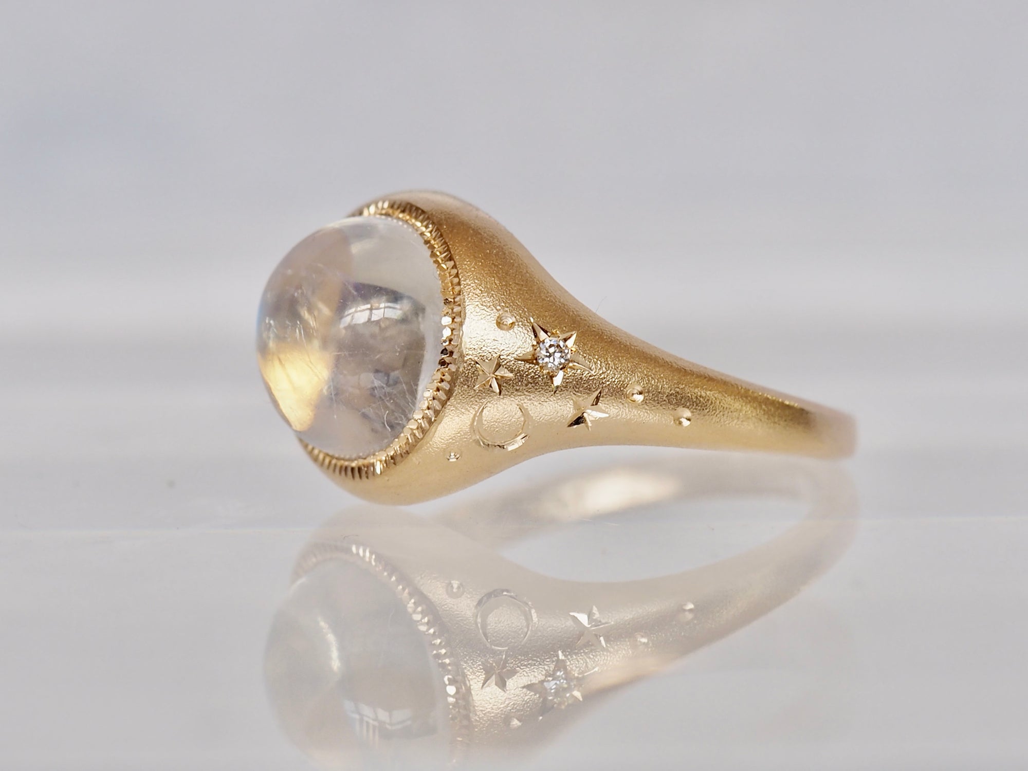 9mm Moonstone Galileo Ring