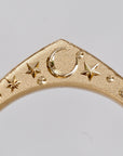Celestial Wave | Engraved Slice Ring