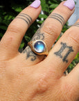 9mm Moonstone Galileo Ring