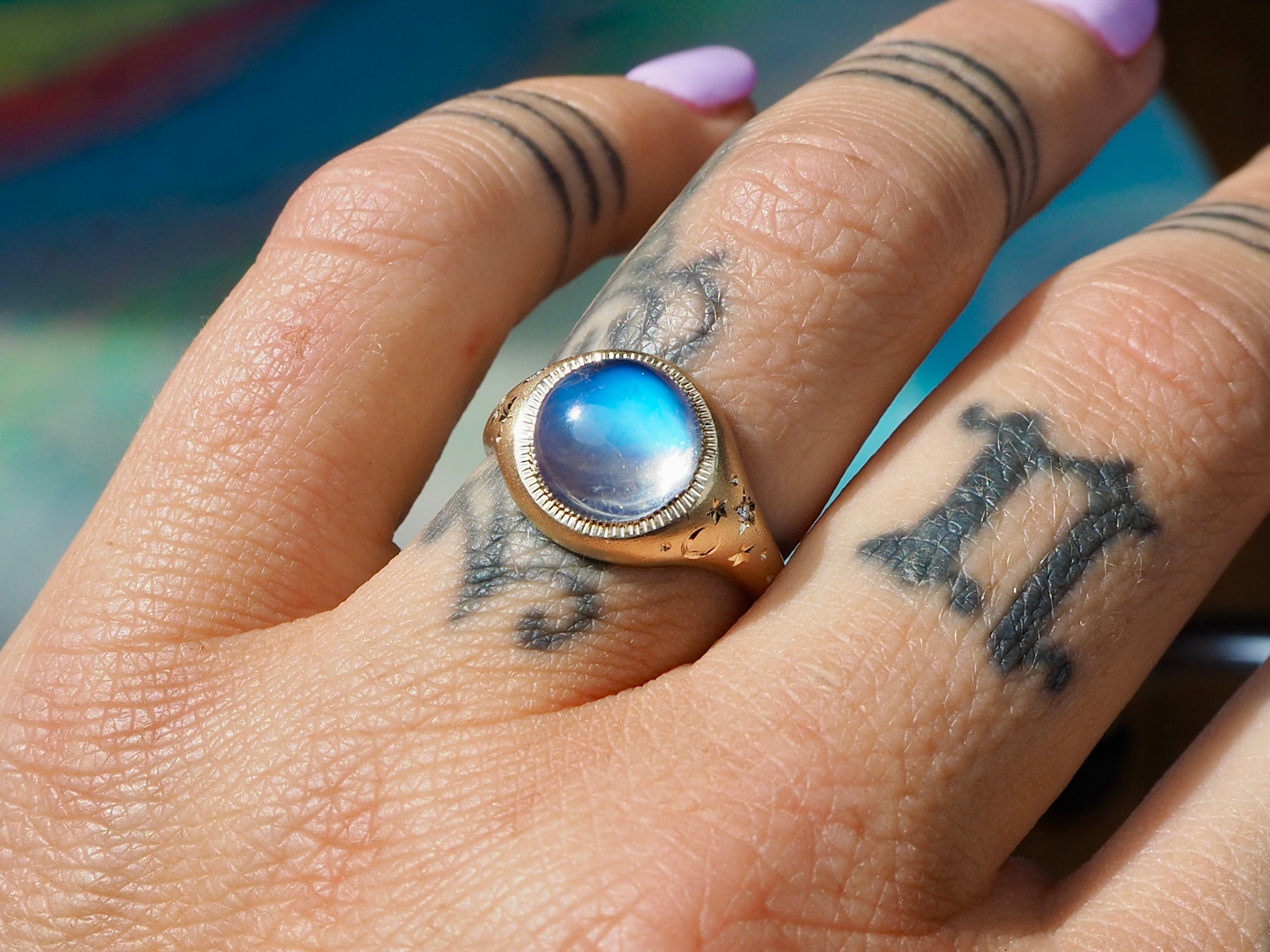 9mm Moonstone Galileo Ring