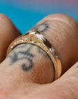 Celestial Wave | Engraved Slice Ring