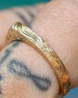 Celestial Wave | Engraved Slice Ring