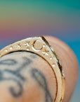 Celestial Wave | Engraved Slice Ring