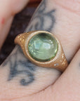 GR406 | 9mm Light Green Tourmaline Galileo Ring