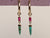 HD 144 | Unicorn Dangle PAIR | Turquoise | Ruby Baguette