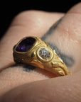 GR421 | Trio Bombe Ring- Purple Sapphire